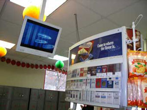 Использование рекламных видеоэкранов в супермаркетах