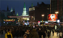 Полноцветный видеоэкран на Тверской улице